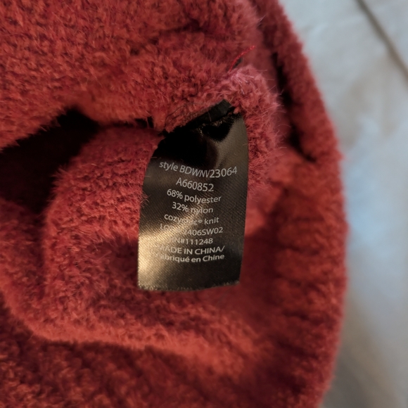 Barefoot Dreams CozyChic Women's Cardigan Button Down Rosewood Red XS NWOT - Picture 5 of 6